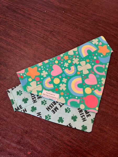 reversible lucky charms st patrick day dog bandana