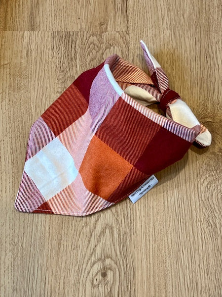 pumpkin plaid dog bandana