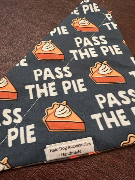 navy blue pass the pie dog bandana