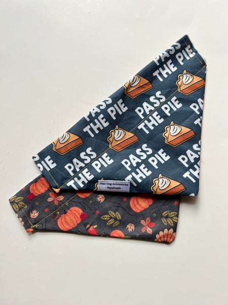 reversible thanksgiving dog bandana