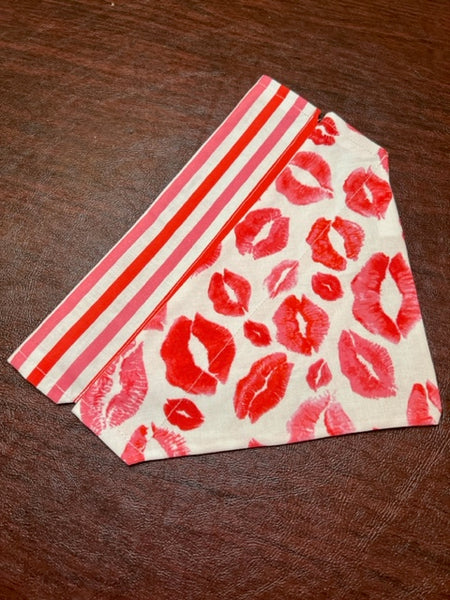 pink and red dog bandana for Valentine's Day