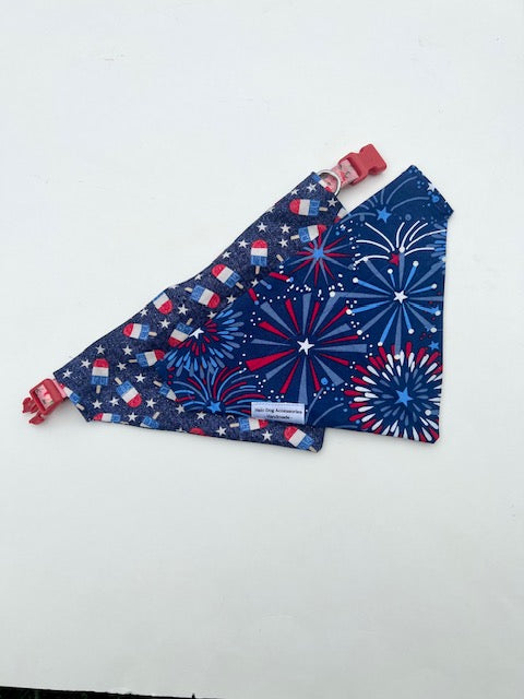 Reversible Fireworks Dog Bandana (Limited Sizes)