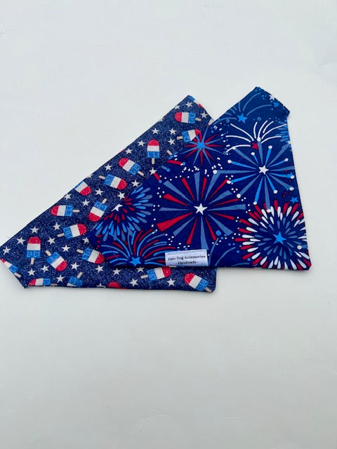 Reversible Fireworks Dog Bandana (Limited Sizes)