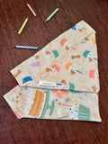 pink reversible happy birthday dog bandana