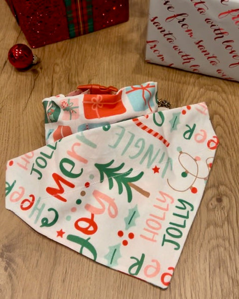 Reversible Holly Jolly Dog Bandana