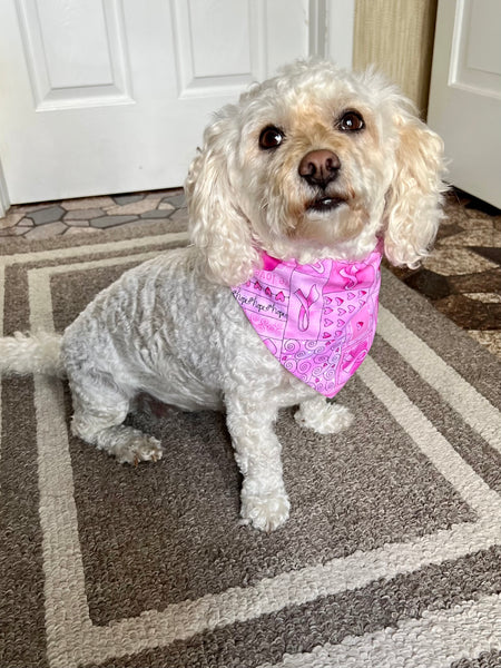 Pink Ribbon Dog Bandana