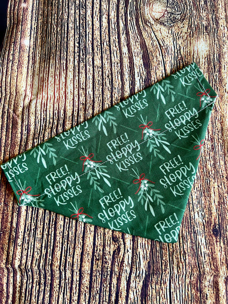 Limited Quantity! Mistletoe Kisses Dog Bandana