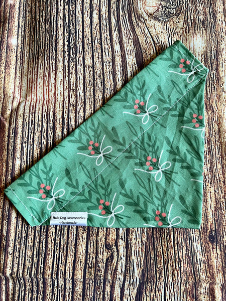 Limited Quantity! Mistletoe Kisses Dog Bandana