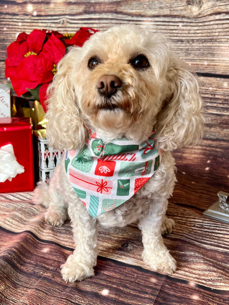 Reversible Holly Jolly Dog Bandana